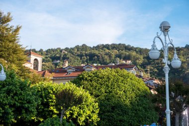 Evin çatı ve yeşil ağaçlar.