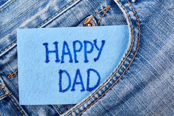 Dads card in jeans pocket. — Stock Photo, Image