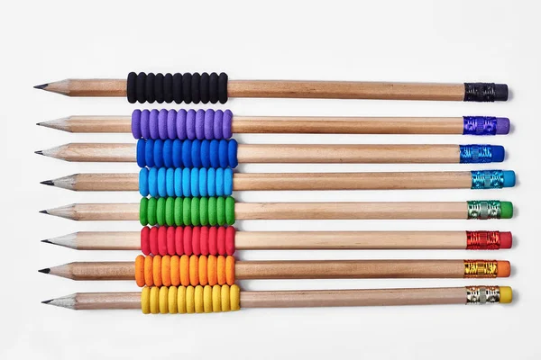 Crayons avec poignées en mousse de caoutchouc . — Photo
