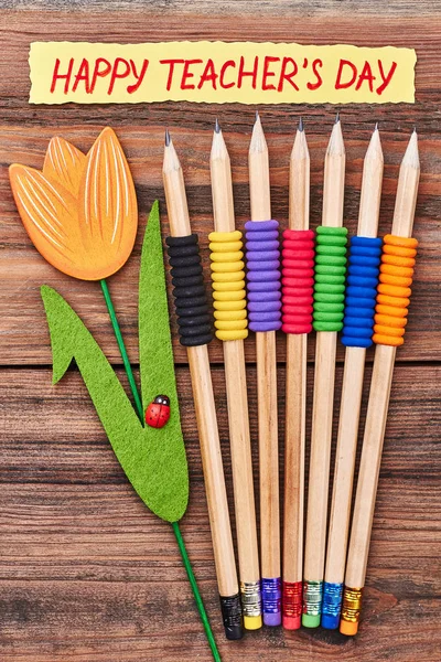 Conjunto de lápices de grafito, flor . — Foto de Stock