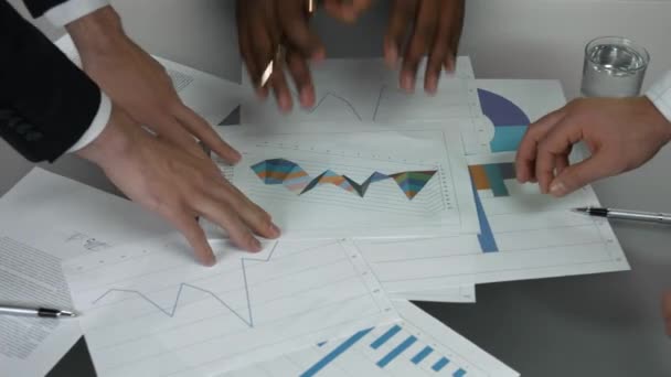 Hands and business documents. — Stock Video