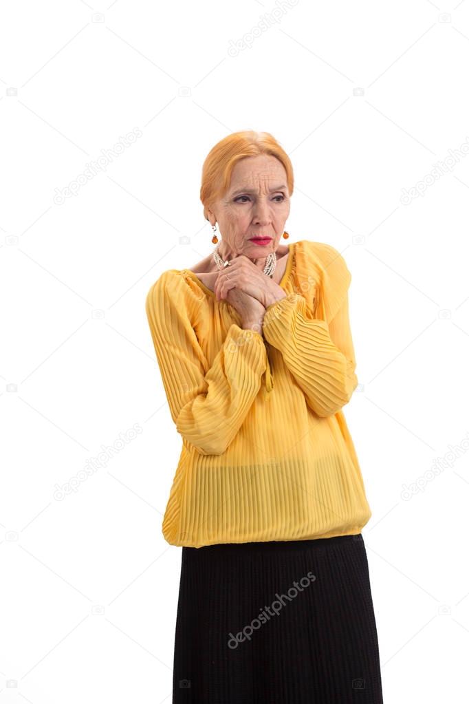 Worried old woman.