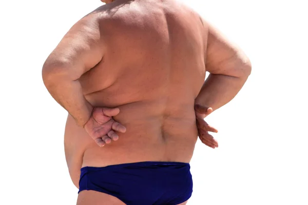 Зворотній перегляд товстої людини . — стокове фото