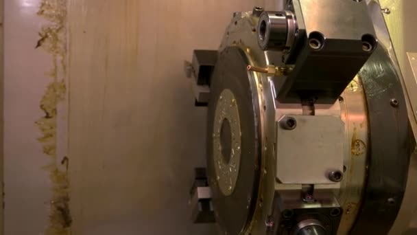 Cnc lathe turret. — Stock Video