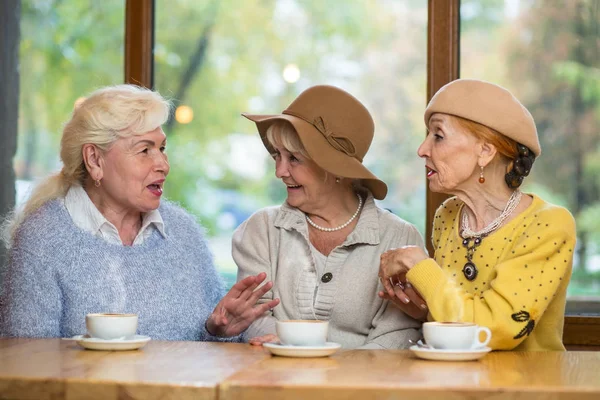 テーブルで 3 人のシニア女性. — ストック写真