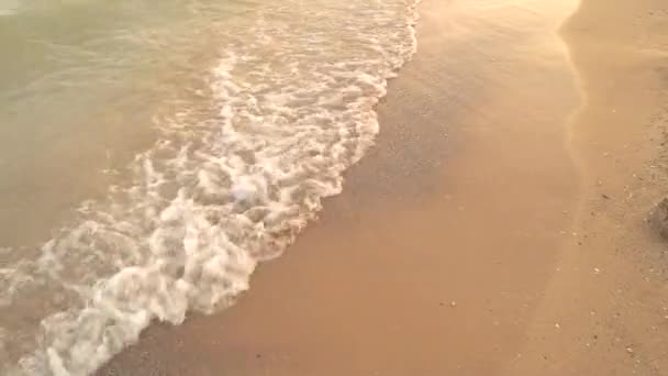 海岸に小さな波. — ストック動画
