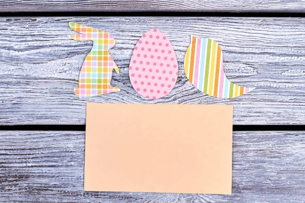 Artesanía de papel de Pascua, tarjeta en blanco . — Foto de Stock