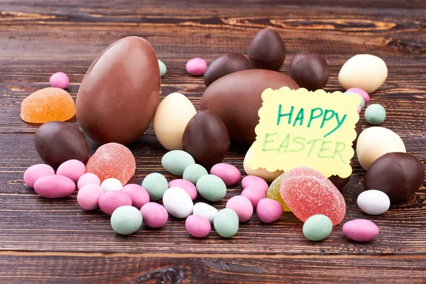 Şeker ve mutlu Paskalya kartı. — Stok fotoğraf