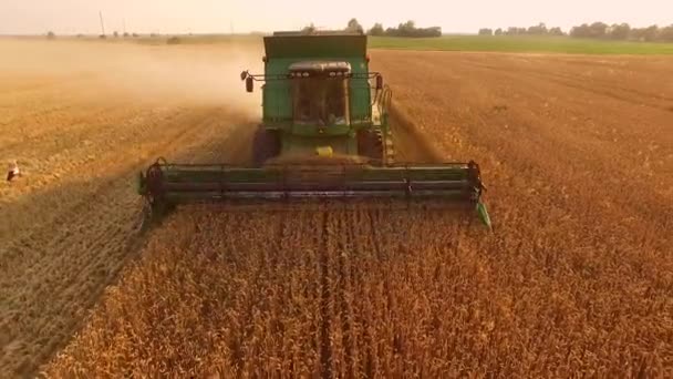 Vooraanzicht van bewegende combineren. — Stockvideo