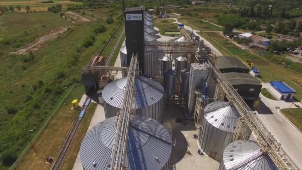 Grain lagerplatser, Flygfoto. — Stockvideo