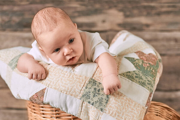 Cute caucasian baby.
