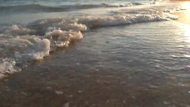 Hermosas olas suaves en la orilla . — Vídeo de stock