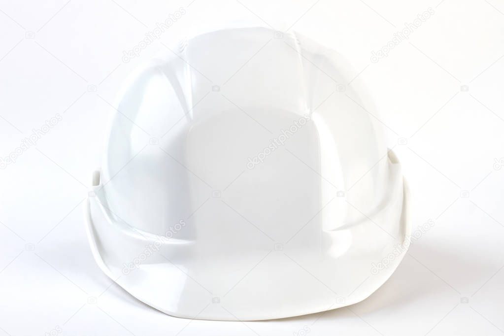 Industrial safety helmet front view.