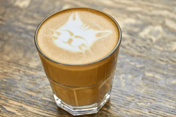 Cat face latte art. — ストック写真