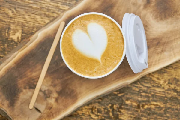 Latte art heart . — Stok Foto