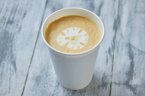 Clock picture on latte foam. — Stock Photo, Image
