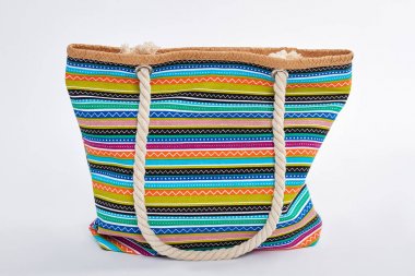 Beyaz izole beach için el çantası.