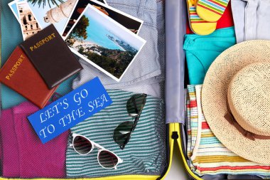 Seyahat bavul yolculuk için hazır.