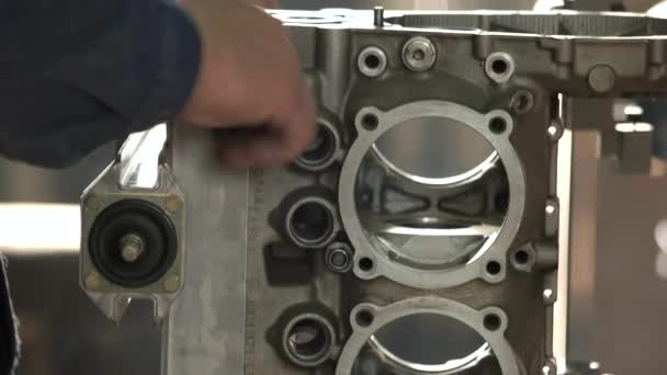 Proceso de fabricación del motor . — Vídeo de stock