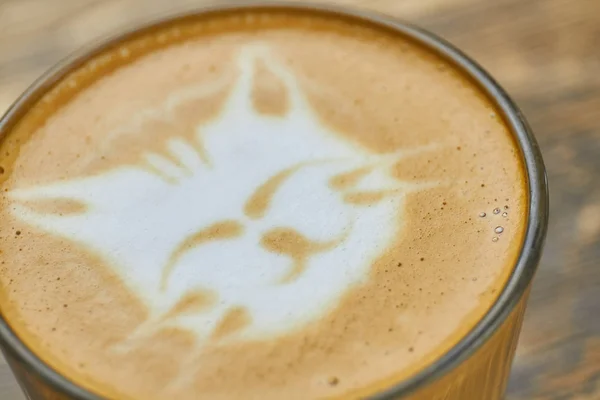 Latte art chat . — Photo