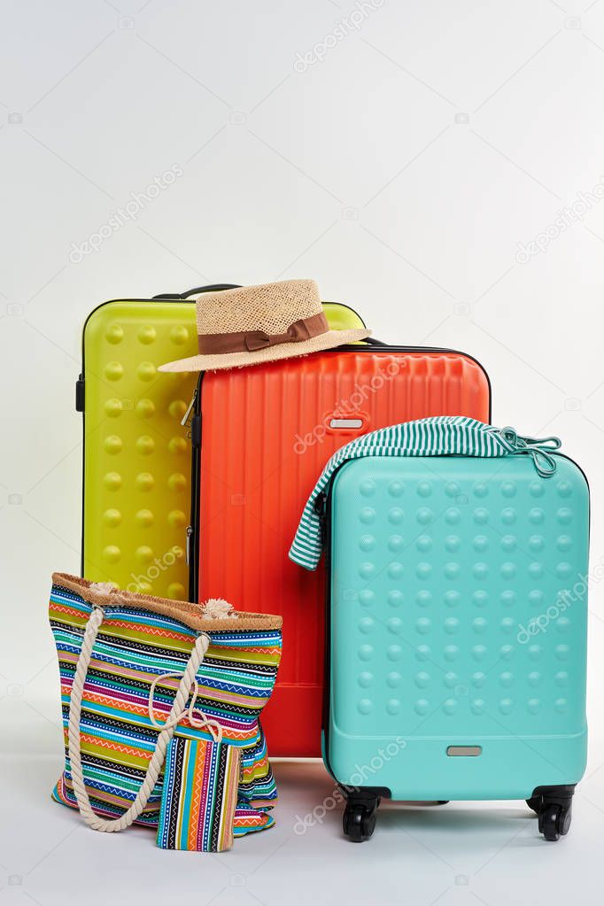 Beach accessories and suitcases.