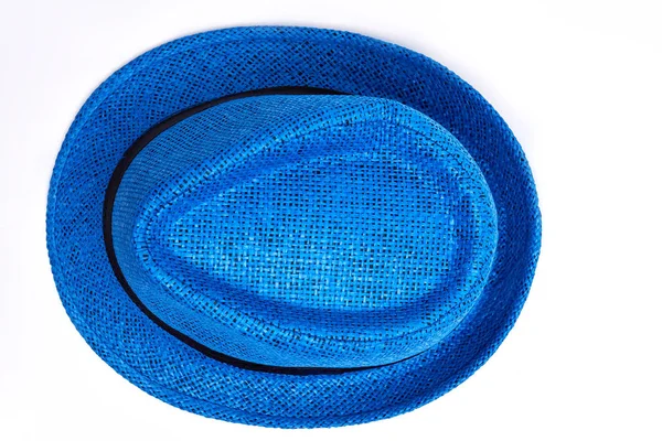 Unisex blauwe hoed, bovenaanzicht. — Stockfoto