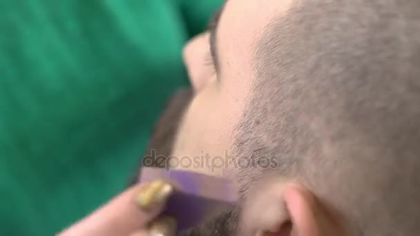 Male face skin, close up. — Stock Video