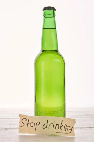 Anti alcoholism concept, wooden background. — Stock Photo, Image