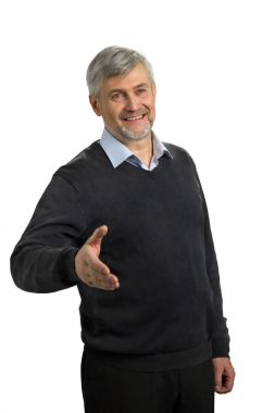 Jest tebrik ile yakışıklı olgun adam.