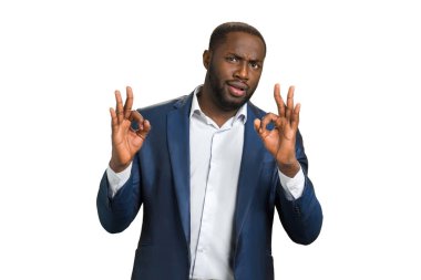 İşadamı jest ile herşey yolunda.