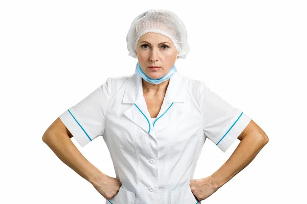 Serious female mature doctor. — Stock Photo, Image