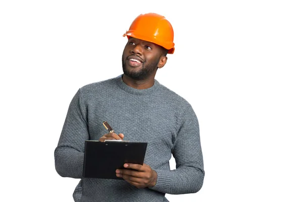 Foreman in casual wear checking object. — Stock Photo, Image