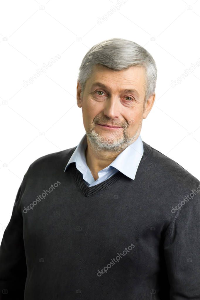 Portrait of white-skin mature man.
