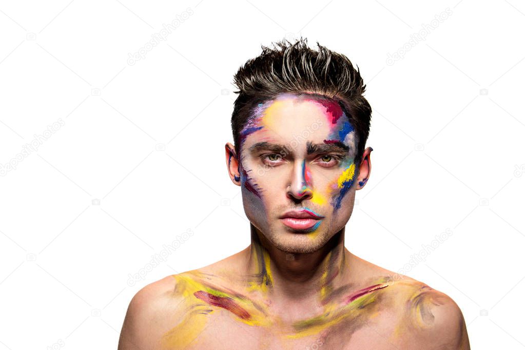 Young man, makeup art.