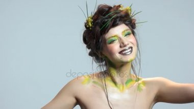 Mutlu kadın, makyaj sanat.