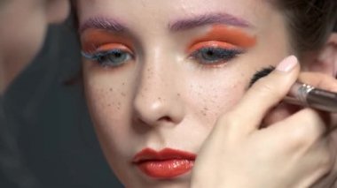 Kullanarak visagist yakın fırça.