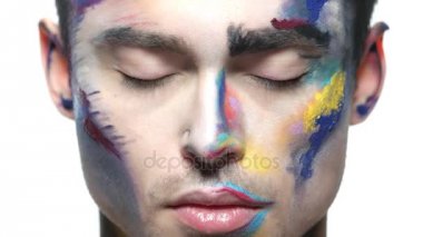 Erkek yüz, makyaj sanat.