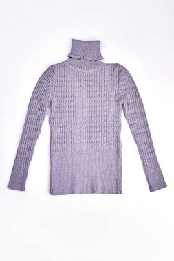 Yeni kablo gri boğazlı kazak.