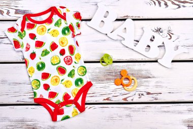 Bebek meyve yazdırma pamuk elbise.