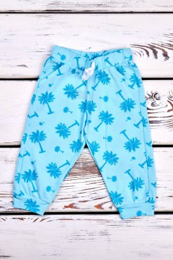 Mavi basılı pantolon çocuklar ışık.