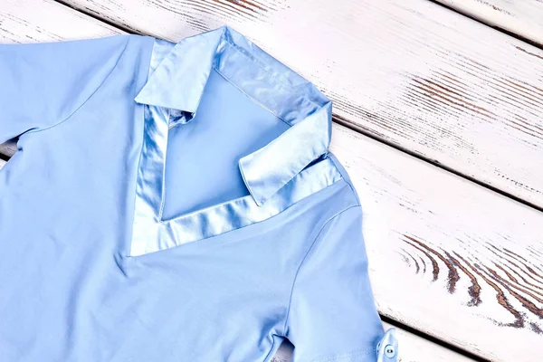 Niñas elegante blusa azul para la escuela . —  Fotos de Stock