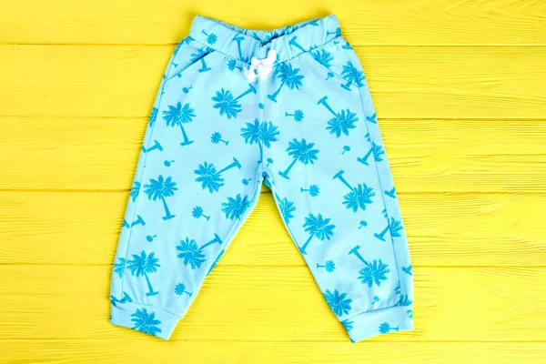 Kids blue patterned trousers. — Stock Photo, Image