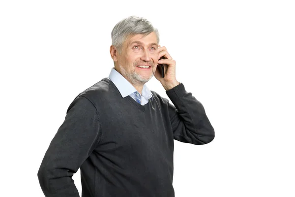 Portrait d'homme mature avec téléphone . — Photo