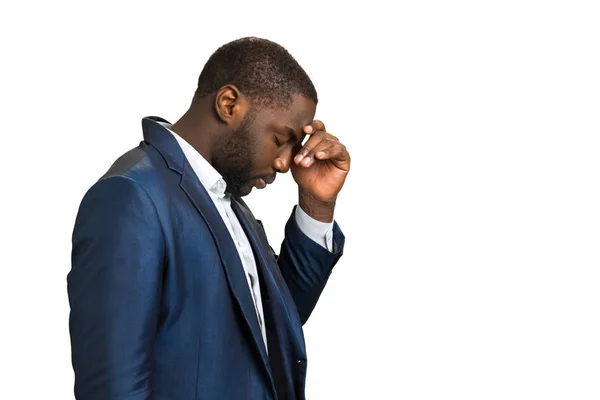 Stressed businessman with strong headache. — Stock Photo, Image