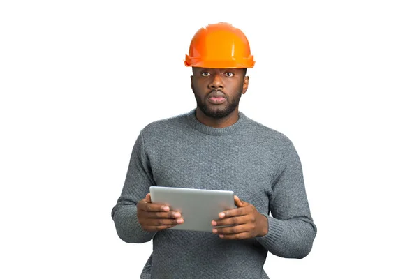 Confident architect in safety helmet. — Stock Photo, Image