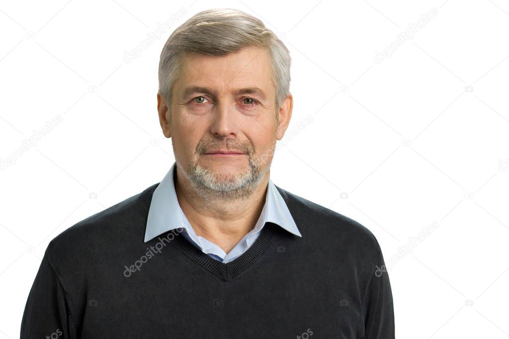 Portrait of grey hair man.