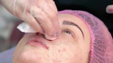 Kadın yüzünü kapat, kozmetik.