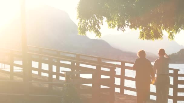 Pareja mayor sobre fondo natural . — Vídeo de stock