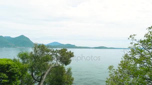 Doğal görünümü, Maggiore Gölü. — Stok video