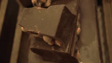 Parça çikolata yakın çekim.